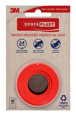 3M SPOFAPLAST č.131N Textilná elastická náplasť 4,2 m x12,5 mm, béžová, na cievke 1x1 ks