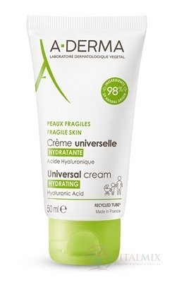 A-DERMA CRÉME UNIVERSELLE HYDRATANTE hydratačný krém pre krehkú kožu 1x50 ml