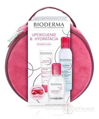 BIODERMA Sensibio set Vianoce 2022 Sensibio H2O 100ml + H2O eye 125ml+ Defensive rich 40ml+ darček, 1x1 set