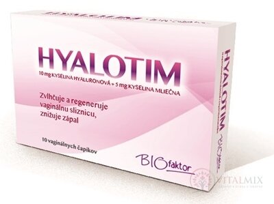 BIOfaktor HYALOTIM vaginálne čapíky s obsahom kyseliny mliečnej a kyseliny hyalurónovej 1x10 ks