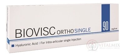 BIOVISC ORTHO SINGLE 3% inj viskoelastický roztok kyseliny hyalurónovej 90mg/3 ml (inov.2019) 1x3 ml