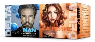 DELTA MAN & LA FEMME COLLAGEN DUO PACK prášok na prípravu nápoja, rozpustný kolagén, 240 g + 196 g, 1x1 set