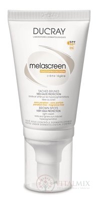 DUCRAY MELASCREEN CREME LEGERE SPF50+ ľahký krém na citlivú a zmiešanú pleť 1x40 ml