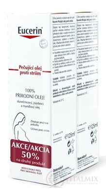 Eucerin Ošetrujúci olej proti striám 2x125 ml (-50%  na druhý produkt, akcia 2023 ) 1x1 set