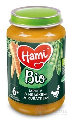 Hami príkrm BIO Mrkva s hráškom a kuraťom mäsovo-zeleninový (od ukonč. 6. mesiaca) 1x190 g