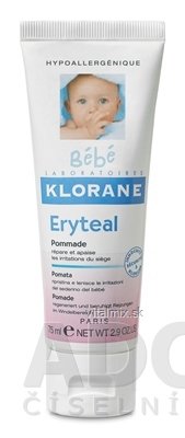 KLORANE BEBE ERYTEAL POMMADE masť na zaparenú pokožku 1x75 ml