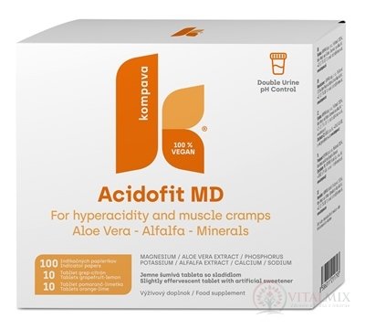 kompava ACIDOFIT MD MIX tbl eff (10 +10) ks + indikačné papieriky - prúžky 100 ks, 1x1 set