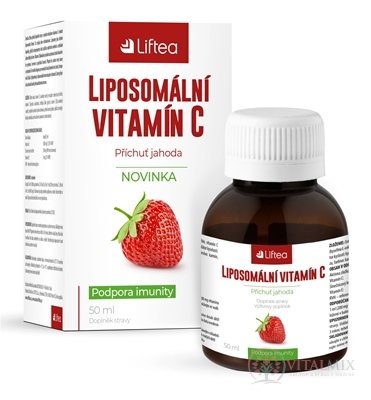 Liftea LIPOZOMÁLNY VITAMÍN C tekutý, príchuť jahoda 50 ml + odmerka, 1x1 set