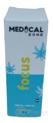 MEDICAL Zone FOCUS full spectrum ústna voda v spreji s CBD+CBG 1x10 ml