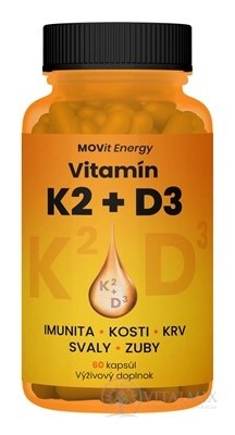 MOVit Vitamín K2 120 μg + D3 1000 I.U. (25 μg) cps 1x60 ks