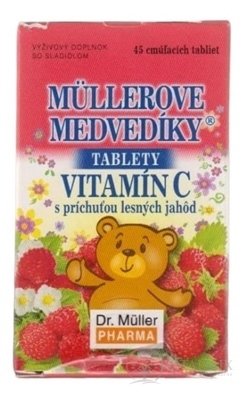 MÜLLEROVE medvedíky - VITAMÍN C tbl s príchuťou lesných jahôd 1x45 ks