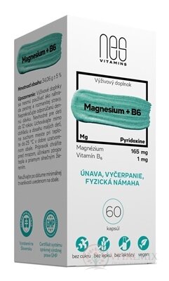 nesVITAMINS Magnesium 165 mg + B6 1 mg cps 1x60 ks