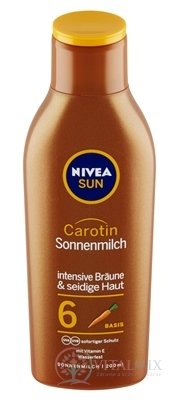 NIVEA SUN Mlieko na opaľovanie OF6 s karoténom 1x200 ml