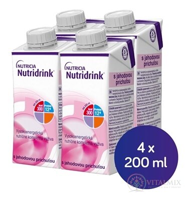 Nutridrink s jahodovou príchuťou (krabička) 4x200 ml