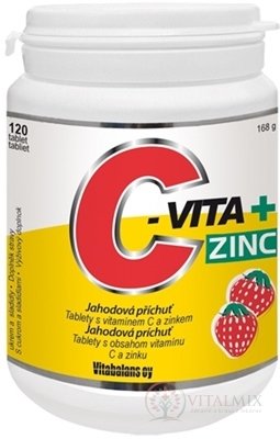 Vitabalans C-VITA + ZINC tbl (jahodová príchuť) 1x120 ks