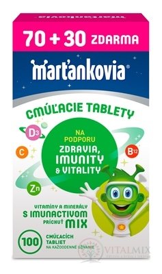 WALMARK Marťankovia s Imunactivom cmúľacie tablety, príchuť mix, 70+30 zdarma (100 ks)