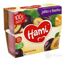 Hami ovocný príkrm 100% ovocie Jablko a slivka prvá lyžička (od ukonč. 4. mesiaca) 4x100 g (400 g)