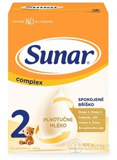 Sunar Complex 2 následná mliečna výživa (od ukonč. 6. mesiaca) 2x300 g (600 g)