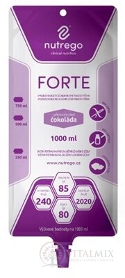 Nutrego FORTE s príchuťou neutral tekutá výživa, sondová 6x1000 ml