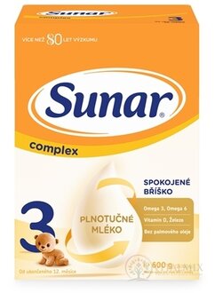 Sunar Complex 3 mliečna výživa (od ukonč. 12. mesiaca) 2x300 g (600 g)