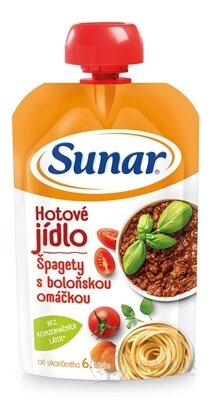 Sunar Hotové jedlo Špagety s boloňskou omáčkou (od ukonč. 6. mesiaca) 1x120 g