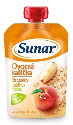 Sunar Ovocná kašička broskyňa, jablko, ovos (od ukonč. 6. mesiaca) 1x120 g